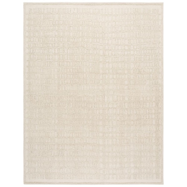 Ebony 8 ft. x 10 ft. Ivory/Beige Abstract Lattice Area Rug