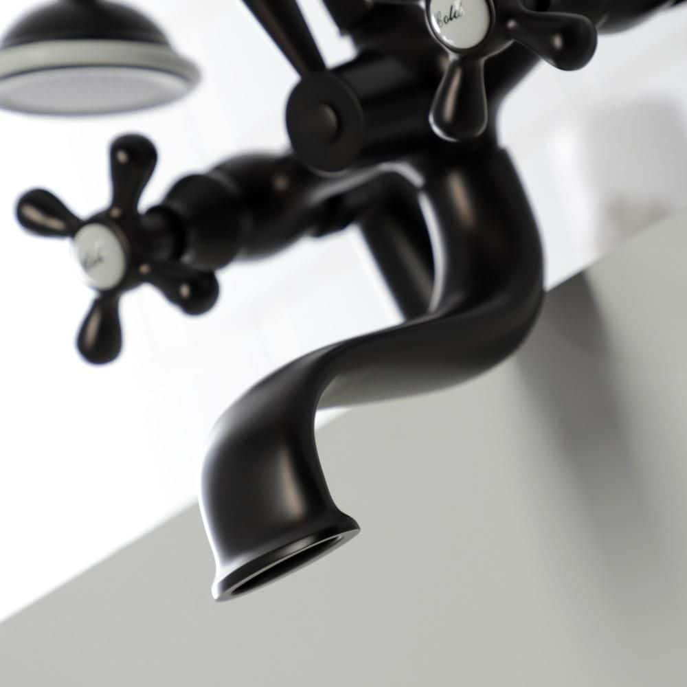 Oil Rubbed Bronze Deck Mount Clawfoot Tub Faucet with Hand Shower