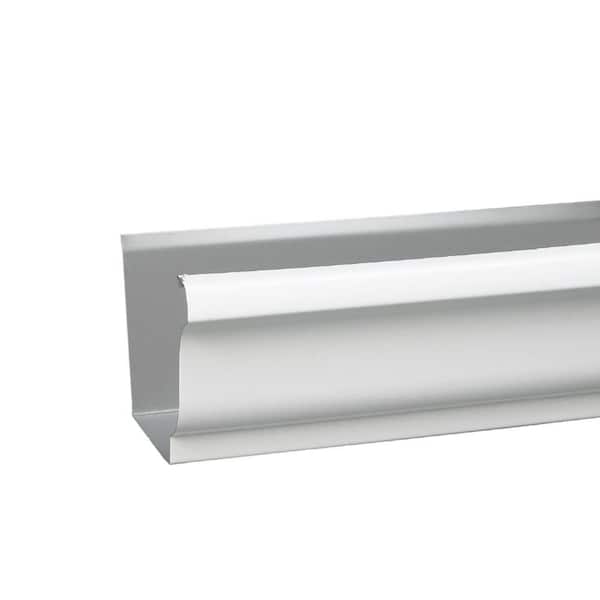 6 in. x 10 ft. White Aluminum K-Style Gutter