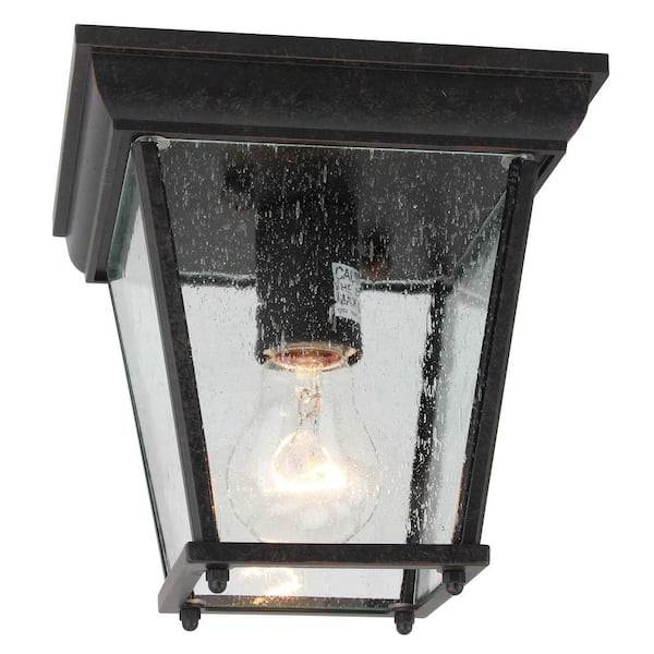 Unbranded 1-Light Oil Rubbed Bronze Outdoor Semi-Flush Mount Light