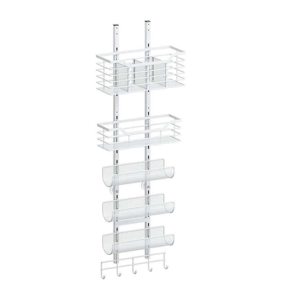 6-Tier Over The Door/Wall Mounted Hair Tool Organizer in White, Hair Dryer Holder with Hooks for Curling Iron price history on PriceWatchPro