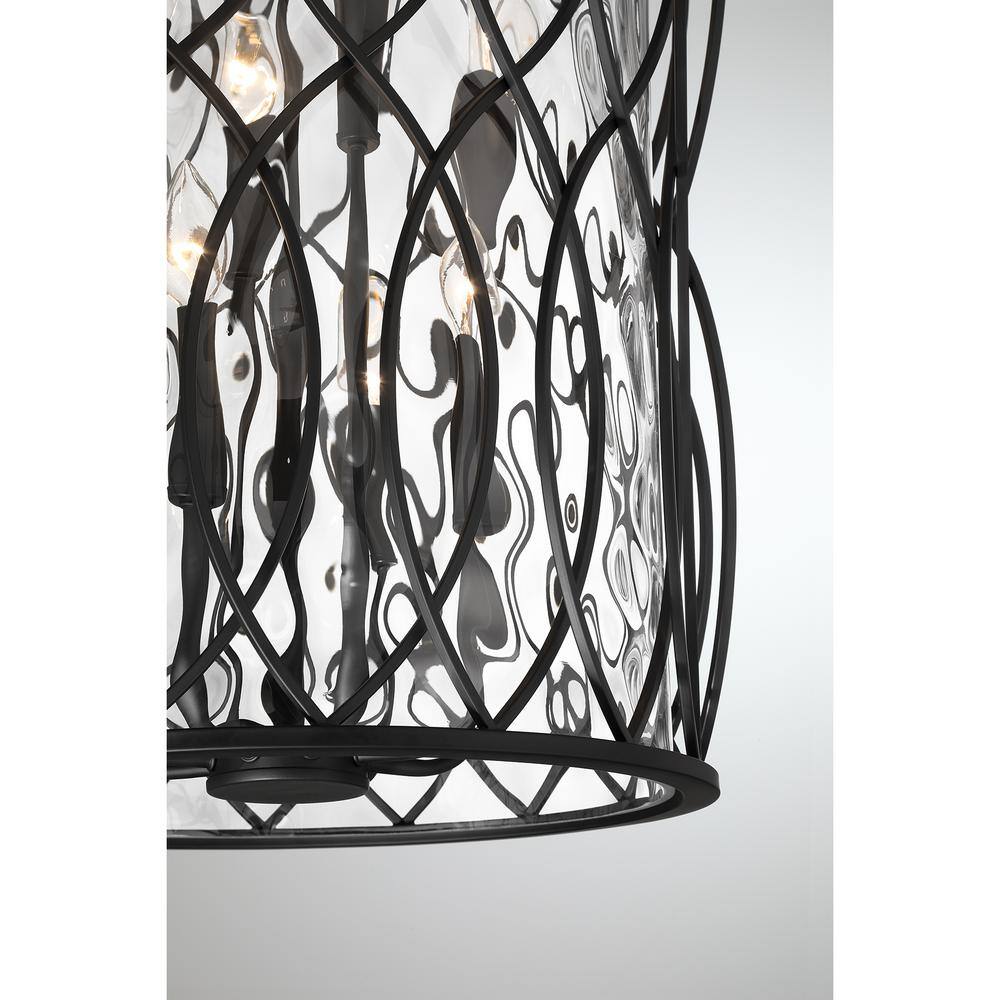 Snowden Matte Black Glass 8-Light Pendant