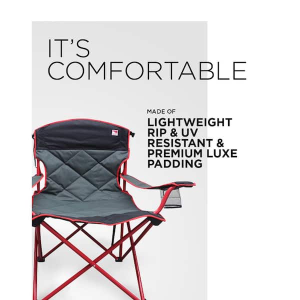 Outdoor Spectator 500 lb. Capacity XXL Big Boy Padded Quad Folding Camp Chair