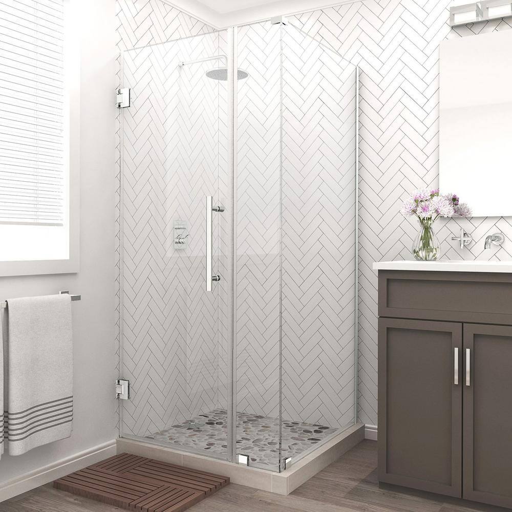 Bromley 36" x 72" Frameless Chrome Hinged Shower Enclosure