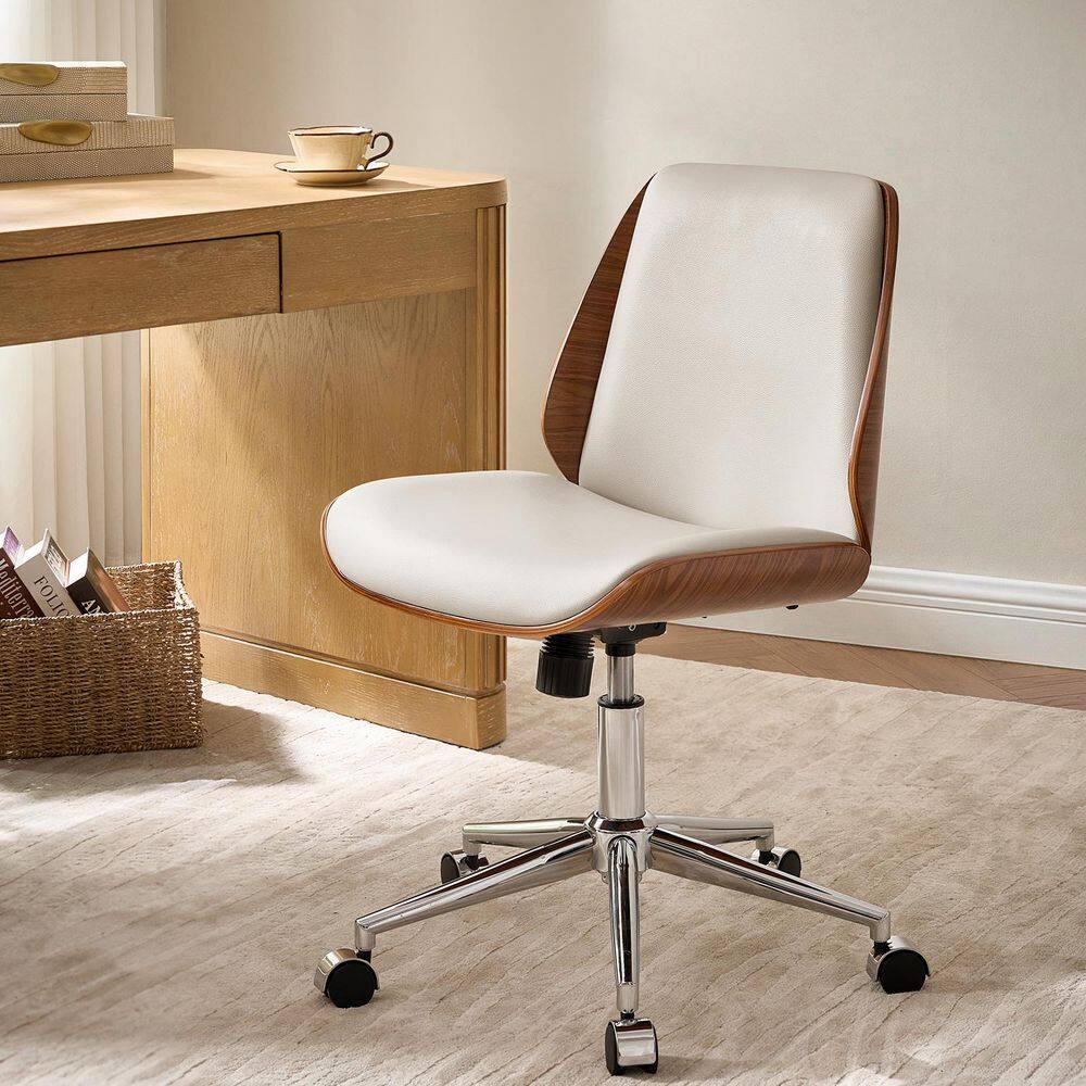 Odin Modern Faux Leather Rocking Tilt Swivel Office Chair in Ivory price history on PriceWatchPro