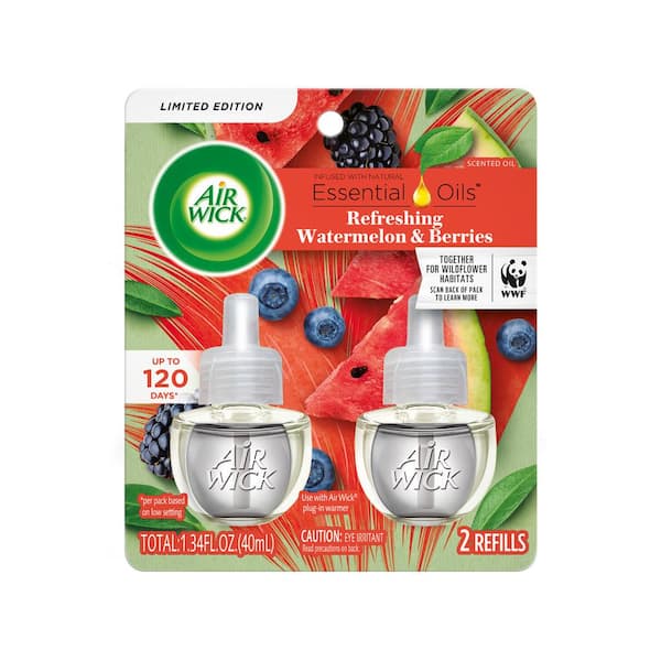 Air Wick 0.67 oz. Fresh Watermelon and Berries Scented Oil Refill (2-Refills)