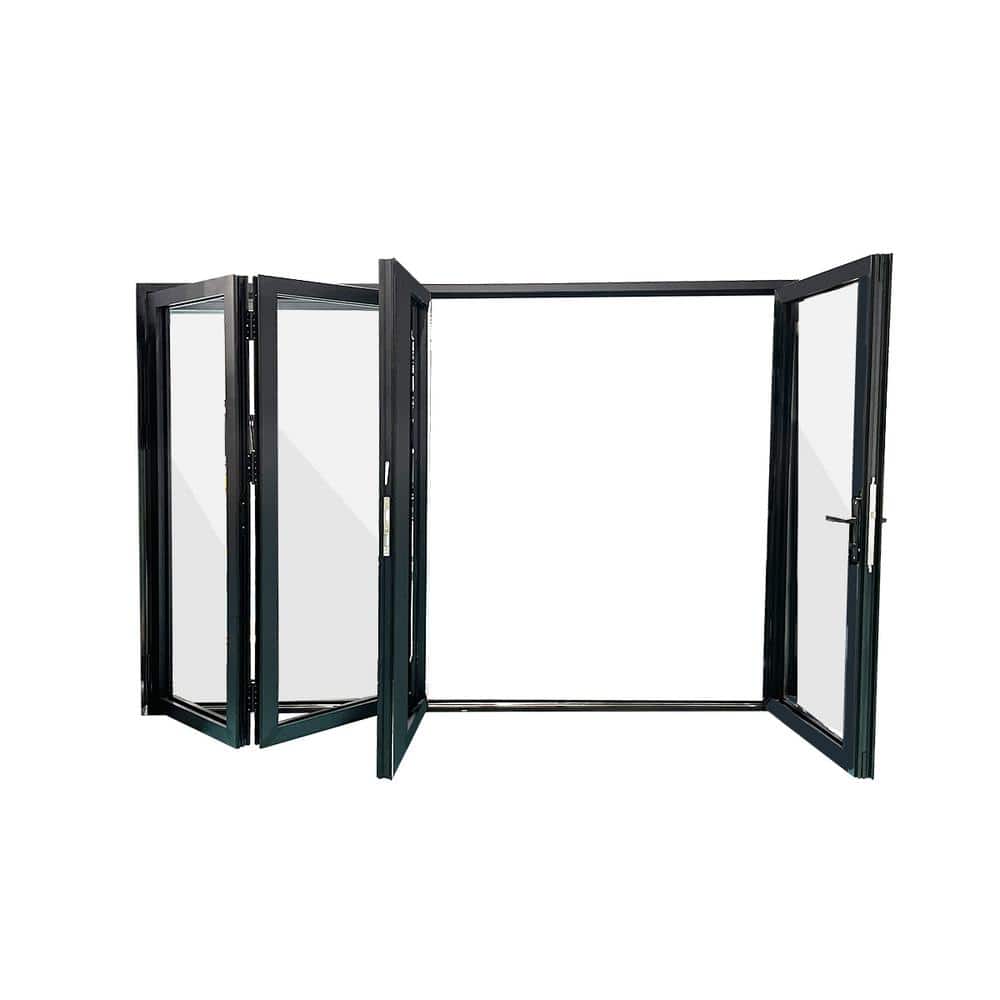 ERIS Eris 120 in. x 80 in. Right Swing/Outswing Black Aluminum Folding  Patio door(1L3R) BFO-12080-1L3R - The Home Depot