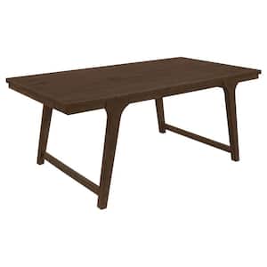 78.75 in. Brown Wood Top Sled Dining Table (Seat of 6)