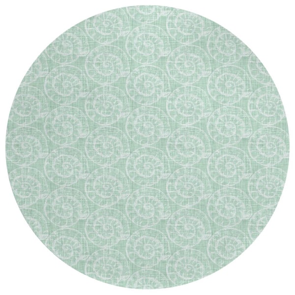Addison Rugs Surfside Green 8 ft. x 8 ft. Geometric Indoor/Outdoor Area Rug