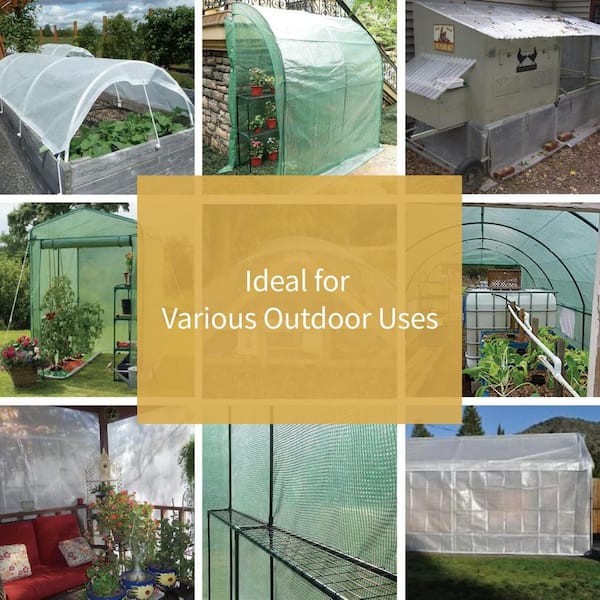 16 ft. x 20 ft. Green Clear Tarpaulin Waterproof Gardening Mesh