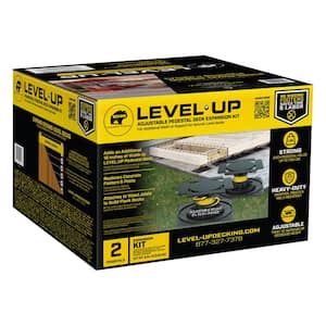 Level.Up Adjustable Deck Pedestal Joist Support Expansion Kit (2-Pedestal Kit)