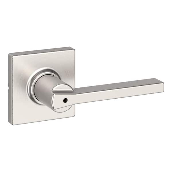 Kwikset Casey Satin Nickel Bed/Bath Privacy Door Handle Featuring Microban with Lock