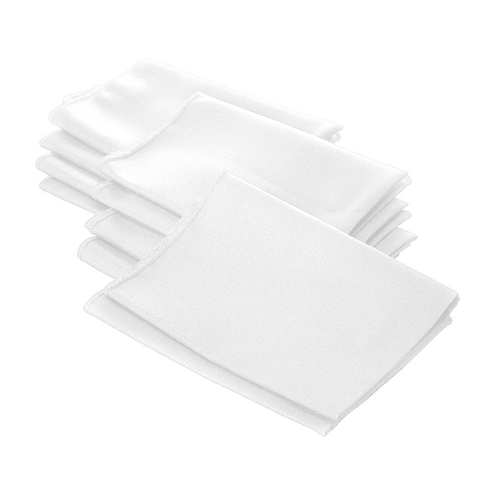 LA Linen 18 in. x 18 in. White Polyester Poplin Napkin (10-Pack ...