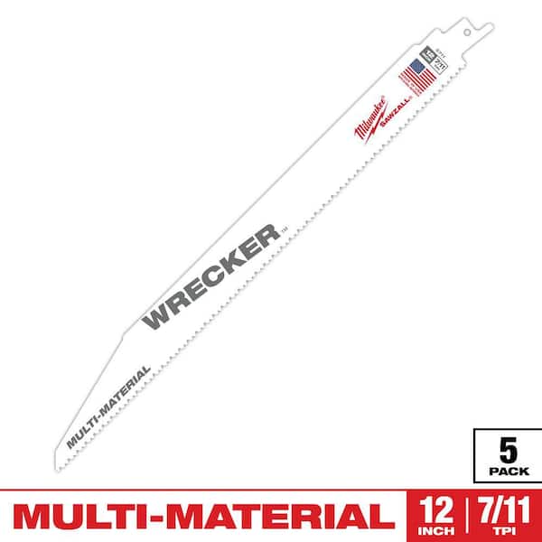 12 in. 7/11 Teeth per in. Wrecker Demolition Multi-Material Cutting Sawzall Reciprocating Saw Blades (5 Pack)
