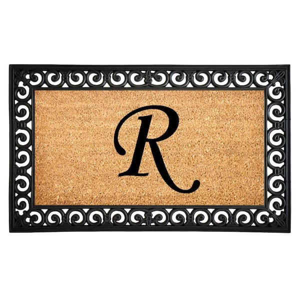 Gabriel 18 in. x 30 in. Monogrammed (Letter R) Door Mat