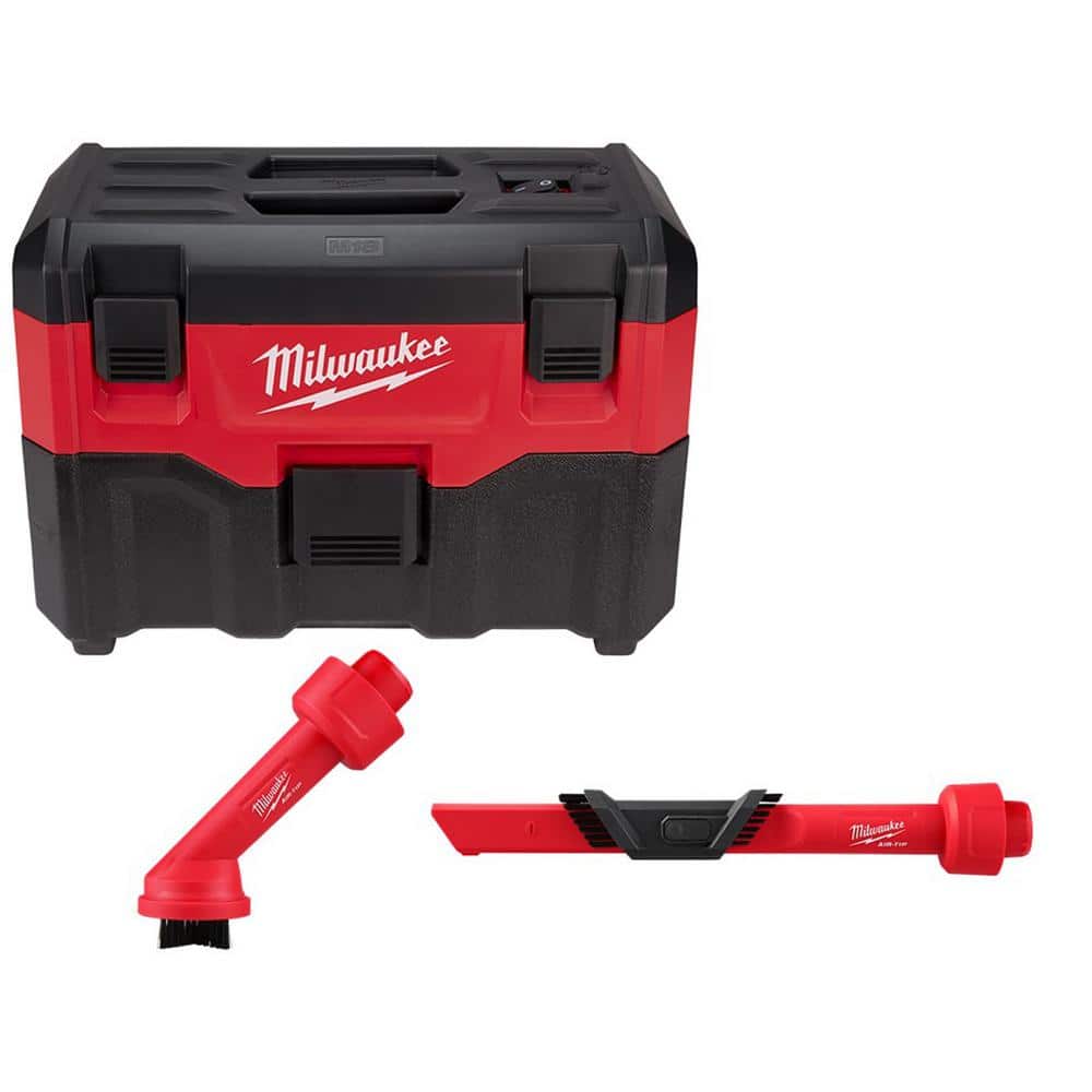 Milwaukee M18 18-Volt 2 Gal. Lithium-Ion Cordless Wet/Dry Vacuum w/AIR-TIP 1-1/4 in. - 2-1/2 in. (2-Piece) Brush and Crevice Kit