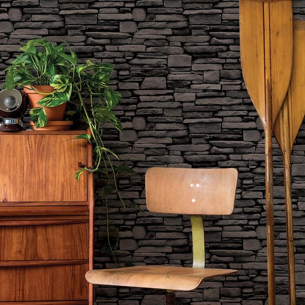 Stone Slate Removable Peel and Stick Wallpaper (Covers 28 sq. ft.)