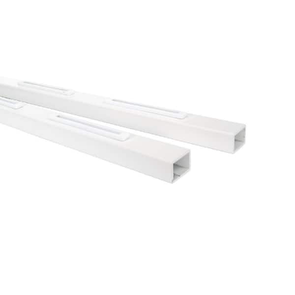 FORTRESS Al13 Home Pure View 6 ft. W x 1.3 in. H Matte White Stair Rail for Glass Panel (Pair)