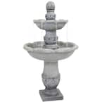 French Garden 2-Tier Outdoor Water Fountain - Dusty Gray