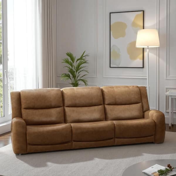 Benjara Leos 38 in. Straight Arm Polyester Rectangle Sofa in Brown