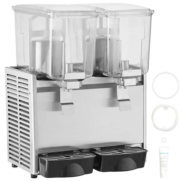SVOPES Commercial Beverage Dispenser,13.6 qt. 2-Tank Iced Tea Machine,280 Watt Stainless Steel Juice Dispenser with Controller