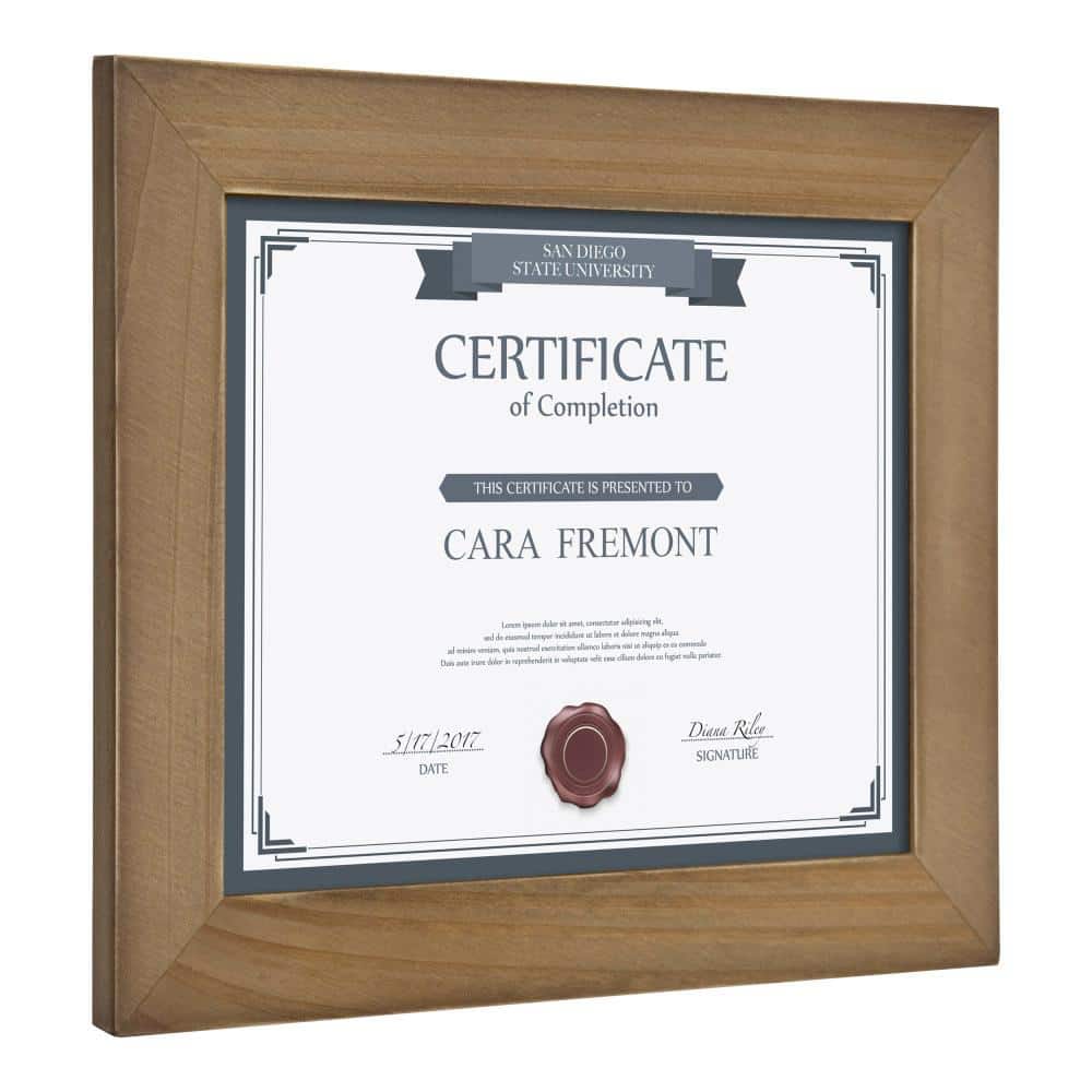 Classic Rustic Brown Wood Certificate Frames, 8.5x11, Set of 4