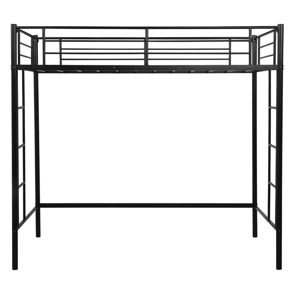 Black Twin Loft Bed With Sturdy Steel Frame HMF194231AAB The Home Depot   Black Loft Beds Hmf194231aab 64 1000 