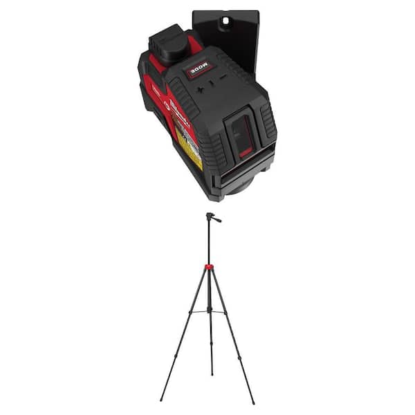 100 ft. REDLITHIUM USB Green Rechargeable Cross Line Laser Level with Charger and 72 in. Adjustable Tripod