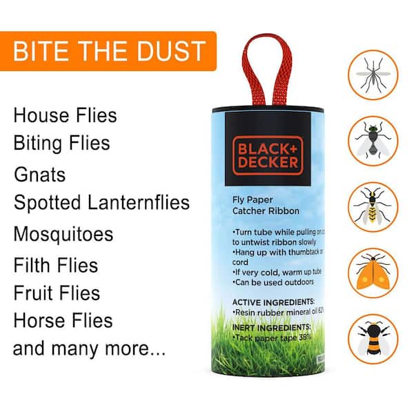 BLACK+DECKER Fruit Fly Trap- Gnat Trap- Gnat Killer Indoor- Hanging Fly  Sticky Trap Sticks for Catching House Flies, Horse Flies, Gnats, Mosquitoes  