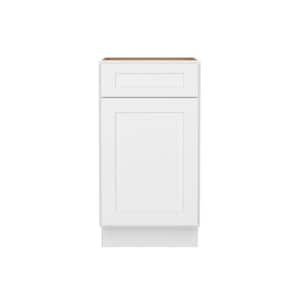 Easy-DIY 18-in W x 24-in D x 34.5-in H in Shaker White Ready to Assemble Drawer Base Kitchen Cabinet with 1 Door