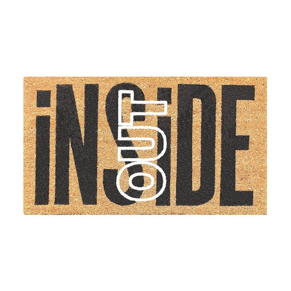 A1 Home Collections A1HC Black/Beige 18 in x 30 in Coir & PVC Durable