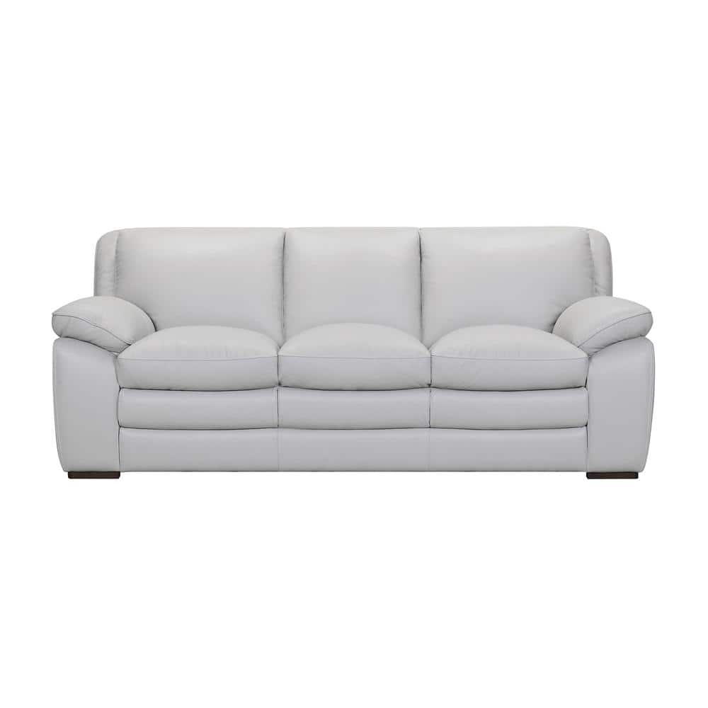 Zanna 91.5'' Contemporary Reclining Sofa in Genuine Brown Leather