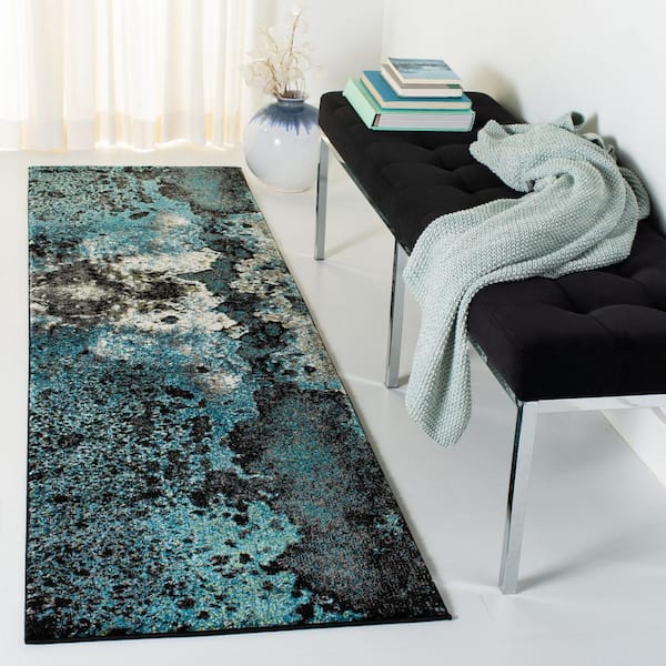 Glacier Blue/Multi 2 ft. x 12 ft. Geometric Runner Rug