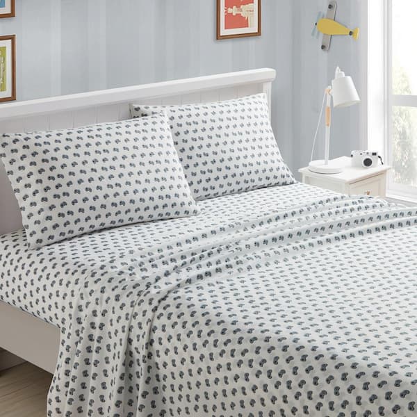 kute kids Queen Microfiber Controller Line Up Gray Sheet Set