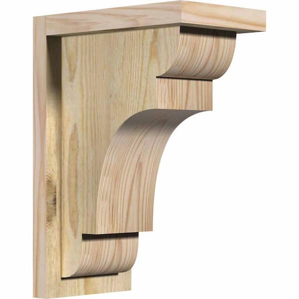 Ekena Millwork 6 in. x 10 in. x 14 in. Douglas Fir New Brighton Rough Sawn Corbel with Backplate