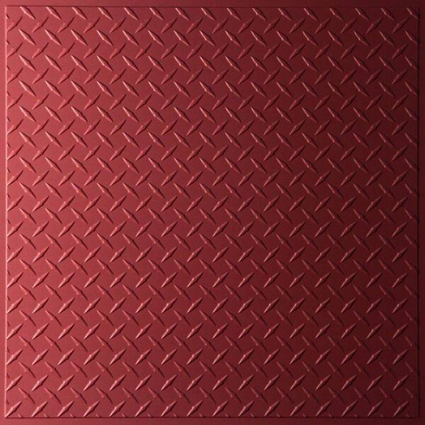 Ceilume Diamond Plate Merlot Evaluation Sample, Not suitable for installation - 2 ft. x 2 ft. Lay-in or Glue-up Ceiling Panel