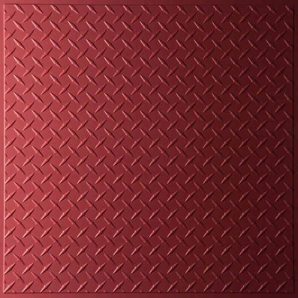 Ceilume Diamond Plate Merlot 2 ft. x 2 ft. Lay-in or Glue-up Ceiling Panel (Case of 6)