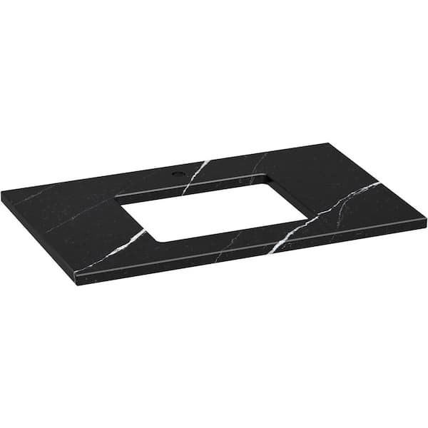 KOHLER Silestone 37 in. W x 22.4375 in. D Quartz Rectangle Cutout with Vanity Top in Eternal Marquwith