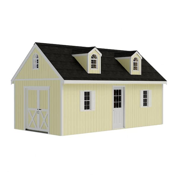 Planner's Paradise 12 ft. x 24 ft. Wood Shed Kit with Sliding Doors, Loft and Stylish Dormer Kit (288 sq. ft.)