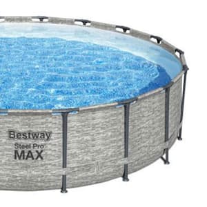 Pro MAX 18 ft. x 18 ft. Round 48 in Deep Metal Frame Above Ground Swimming Pool with Pump & Cover