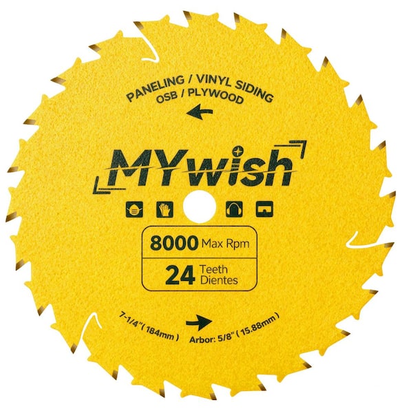 7-1/4 in. 24-Tooth Framing/Ripping Circular Saw Blade for Wood, Plywood and Siding (1-Pack)