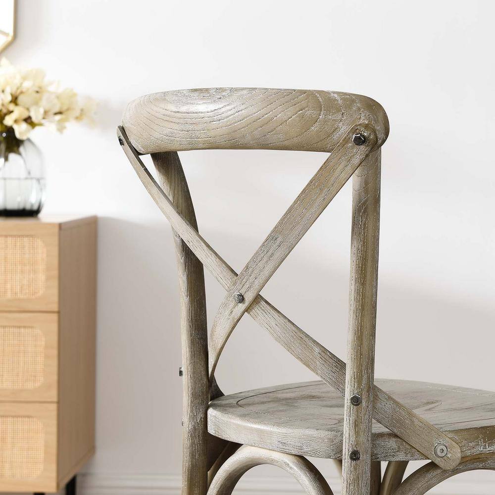 Farmhouse Charm Modern Gray Elm Wood Counter Stool
