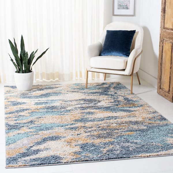 Calista 8 ft. x 10 ft. Blue/Gray Abstract Multicolor Area Rug