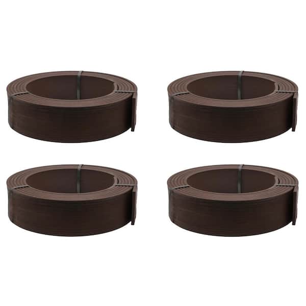 20 ft. (L) x 4 in. (H) Pro Brown Composite Plastic Landscape Edging, 4-Pack