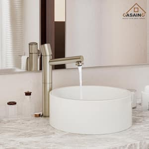 Spot-Free Single Hole Single Handle Bathroom Vessel Sink Faucet in Brushed Champagne Gold with Pop-Up Drain