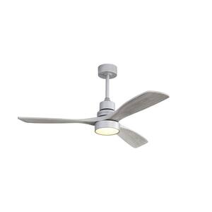 AuraVista 52 in. Indoor Satin Silver Ceiling Fan with LED Light Bulbs and Remote Control