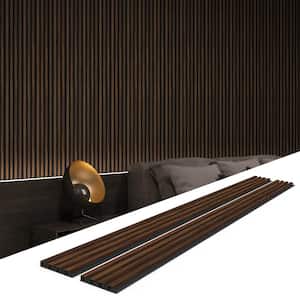 6-Pieces 102 In. x 6.5 In. x 0.94 In. WPC 3D Wood Wall Paneling for Interior Wall Decor Brown, Black (27.6 sq. ft./Case)