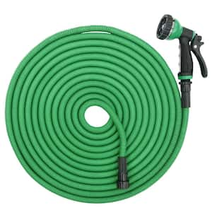 Premium 3/4 in. x 100 ft. Heavy-Duty Garden Hose - Extra Strong Connectors, 9 Spray Nozzle, Lightweight