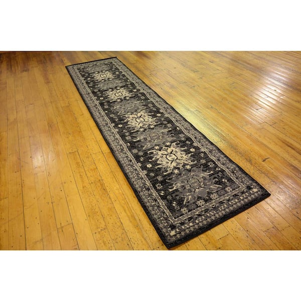 Taftan Oasis Black 2' 7 x 10' 0 Runner Rug