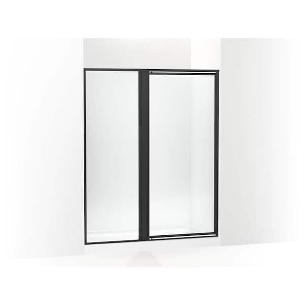 Attend 59.5 in. W x 72 in. H Pivot Framed Shower Door in Matte Black